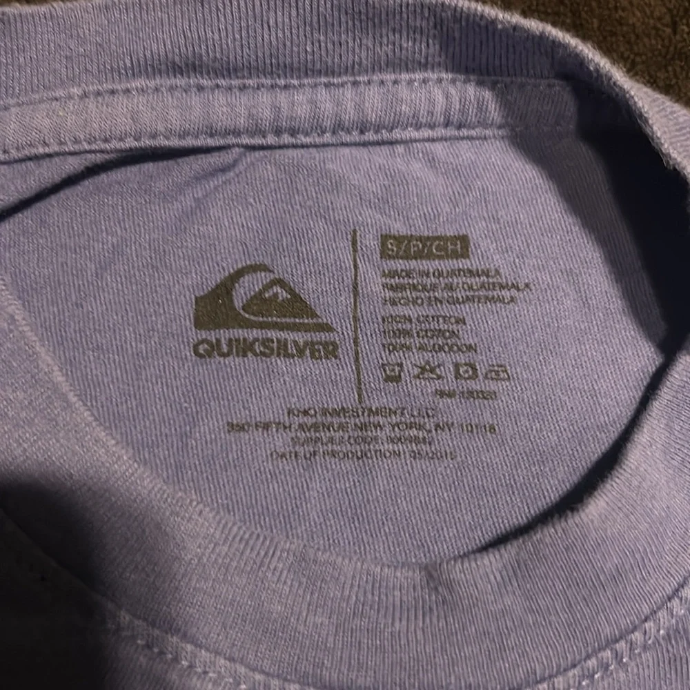 Quiksilver Boys Purple Graphic Print Short‎ Sleeve Cotton T-Shirt Small